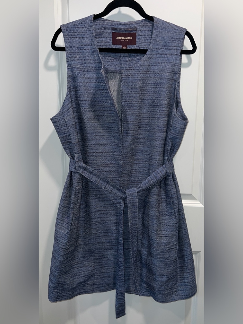 Johnston & Murphy Women's Dress Vest Duster in Denim Blue Size L